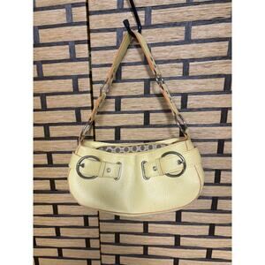 MSC Pale Yellow Hobo Style Shoulder Bag